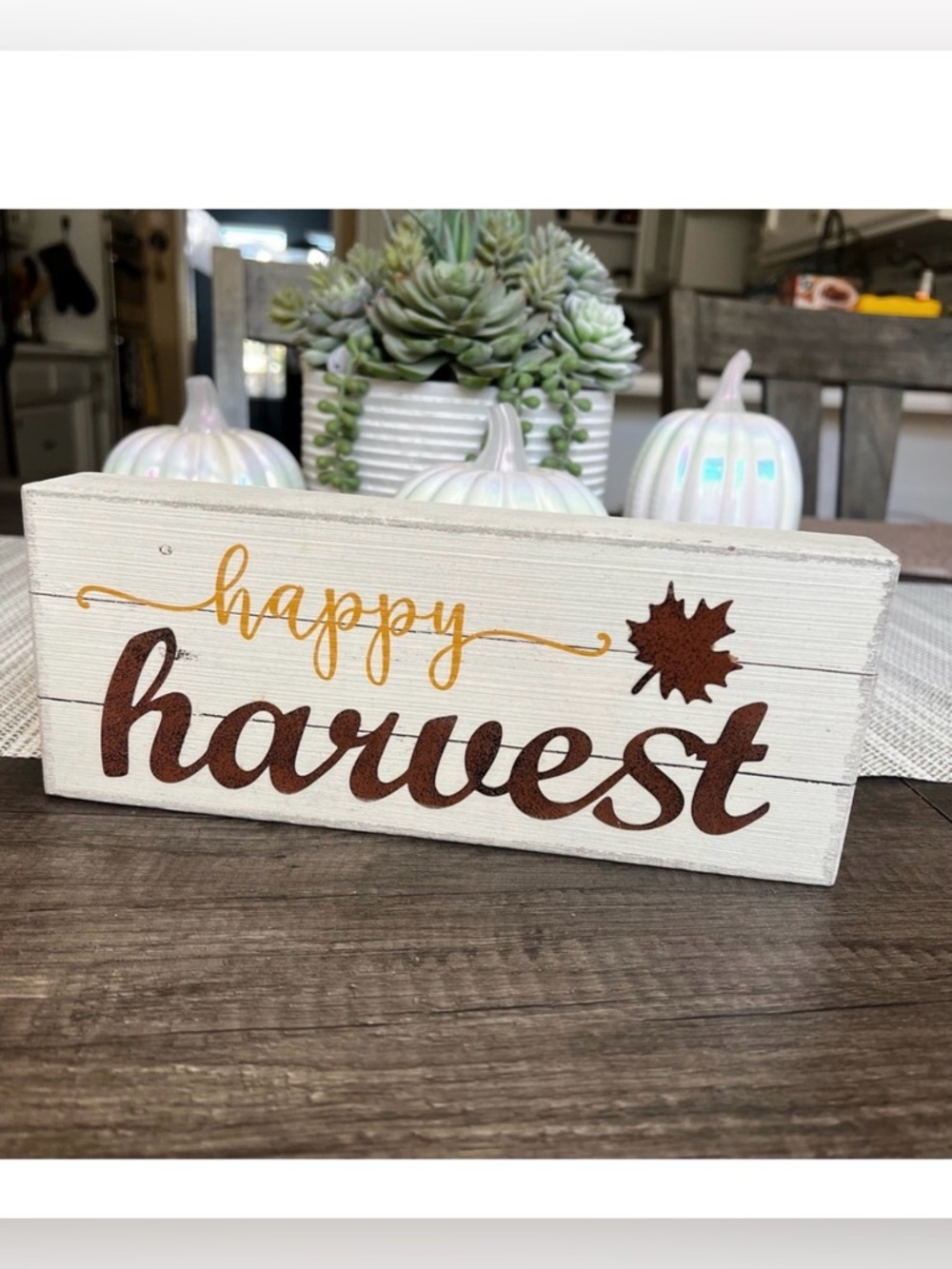 Happy Harvest Wooden Sign 10.5" x 4"